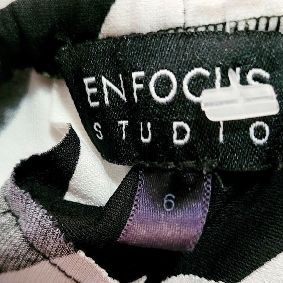 ENFOCUS STUDIO Ladies Lovely Black & White Maxi Lined Dress - Size 6 - Picture 5 of 9